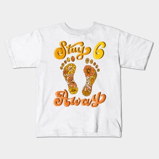 Stay 6 Feet Away Modern Floral Boho 60s 70s Flower Power Kids T-Shirt